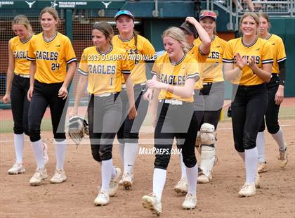 Thumbnail 1 in Brookeland vs. Jonesboro (UIL Softball 1A Final) photogallery.