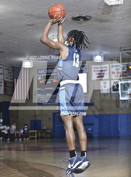 Thumbnail 3 in Bishop Loughlin vs Archbishop Molloy (CHSAA Spring Basketball Tournament) photogallery.