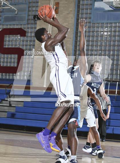 Thumbnail 2 in Bishop Loughlin vs Archbishop Molloy (CHSAA Spring Basketball Tournament) photogallery.