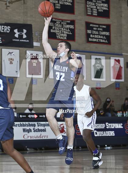 Thumbnail 3 in Bishop Loughlin vs Archbishop Molloy (CHSAA Spring Basketball Tournament) photogallery.