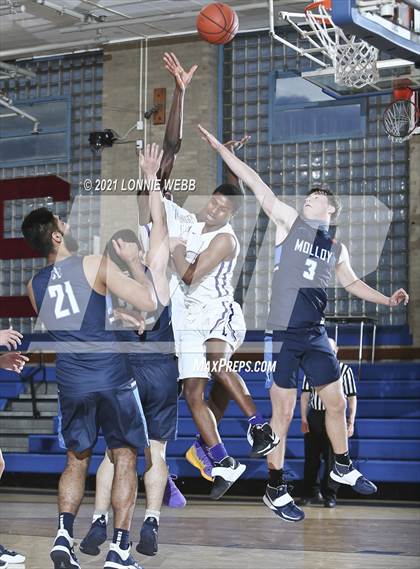 Thumbnail 1 in Bishop Loughlin vs Archbishop Molloy (CHSAA Spring Basketball Tournament) photogallery.