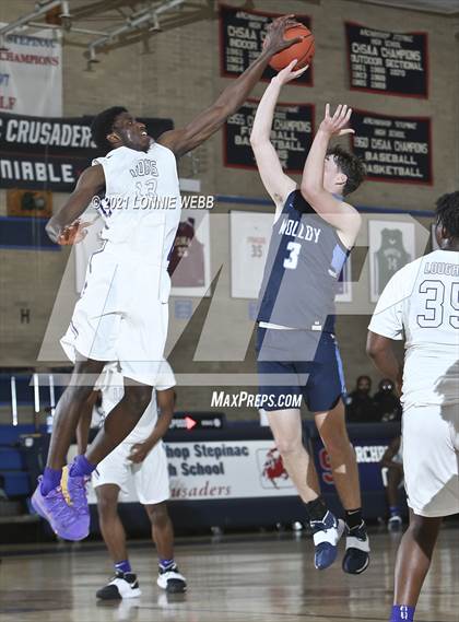 Thumbnail 1 in Bishop Loughlin vs Archbishop Molloy (CHSAA Spring Basketball Tournament) photogallery.