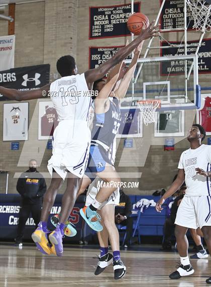 Thumbnail 3 in Bishop Loughlin vs Archbishop Molloy (CHSAA Spring Basketball Tournament) photogallery.