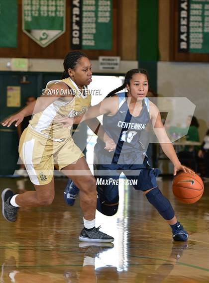 Thumbnail 1 in Centennial vs. Bishop Montgomery (St. Mary's Stockton MLK Showcase) photogallery.