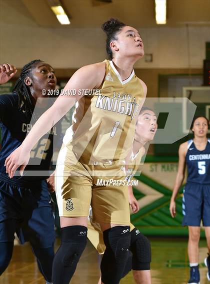 Thumbnail 3 in Centennial vs. Bishop Montgomery (St. Mary's Stockton MLK Showcase) photogallery.