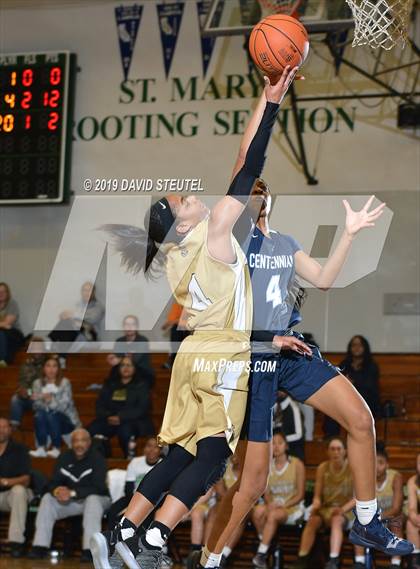Thumbnail 1 in Centennial vs. Bishop Montgomery (St. Mary's Stockton MLK Showcase) photogallery.