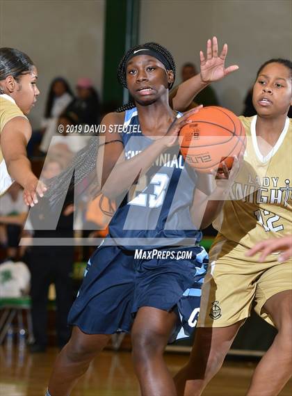 Thumbnail 1 in Centennial vs. Bishop Montgomery (St. Mary's Stockton MLK Showcase) photogallery.