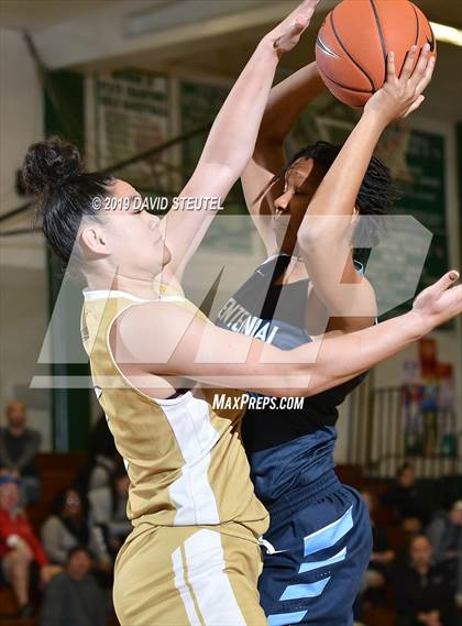 Thumbnail 2 in Centennial vs. Bishop Montgomery (St. Mary's Stockton MLK Showcase) photogallery.