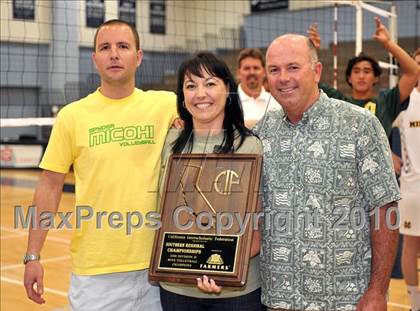 Thumbnail 1 in Mt. Carmel vs. Mira Costa (CIF SoCal D2 Volleyball Final) photogallery.