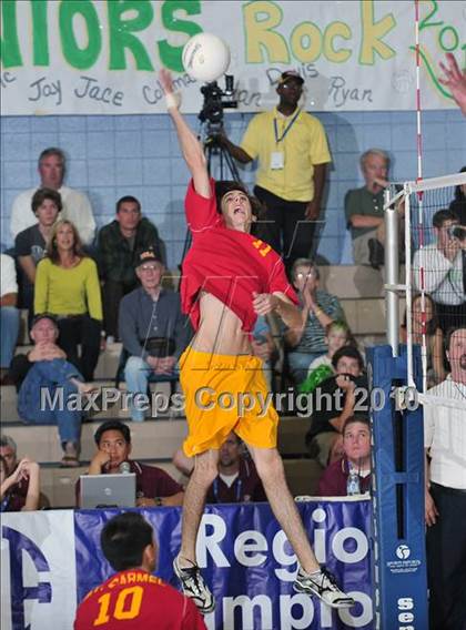 Thumbnail 2 in Mt. Carmel vs. Mira Costa (CIF SoCal D2 Volleyball Final) photogallery.