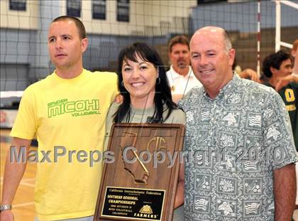 Thumbnail 2 in Mt. Carmel vs. Mira Costa (CIF SoCal D2 Volleyball Final) photogallery.