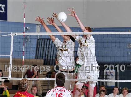 Thumbnail 2 in Mt. Carmel vs. Mira Costa (CIF SoCal D2 Volleyball Final) photogallery.