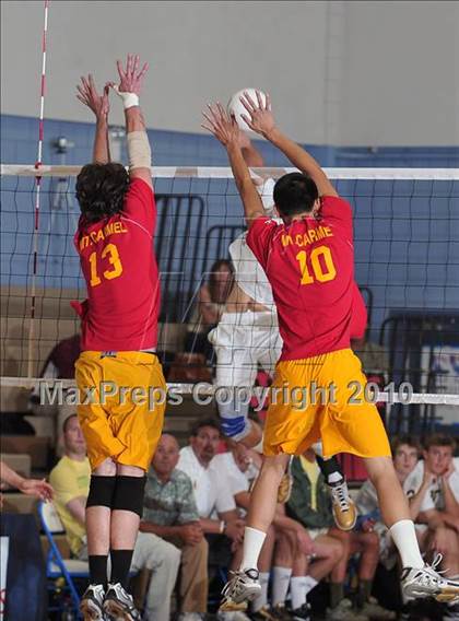 Thumbnail 3 in Mt. Carmel vs. Mira Costa (CIF SoCal D2 Volleyball Final) photogallery.