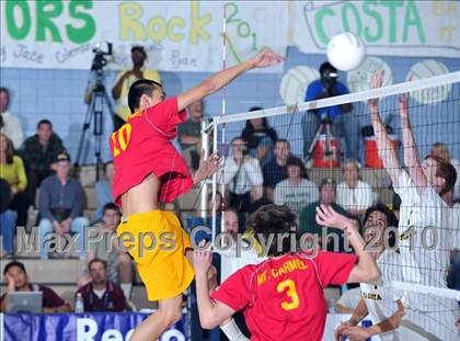Thumbnail 1 in Mt. Carmel vs. Mira Costa (CIF SoCal D2 Volleyball Final) photogallery.