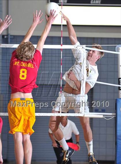 Thumbnail 2 in Mt. Carmel vs. Mira Costa (CIF SoCal D2 Volleyball Final) photogallery.