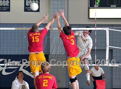 Thumbnail 1 in Mt. Carmel vs. Mira Costa (CIF SoCal D2 Volleyball Final) photogallery.