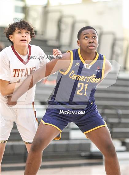 Thumbnail 3 in Cornerstone Christian vs. Aspire Langston Hughes Academy (Super Saturday Showcase) photogallery.
