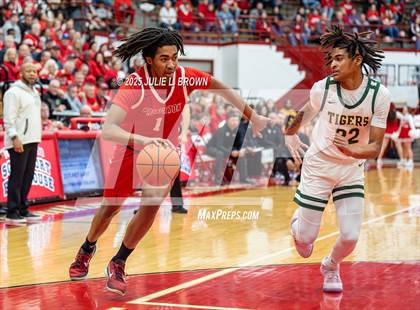 Thumbnail 1 in Princeton vs. Indianapolis Crispus Attucks (IHSAA 3A Southport Semi-state semi-final) photogallery.