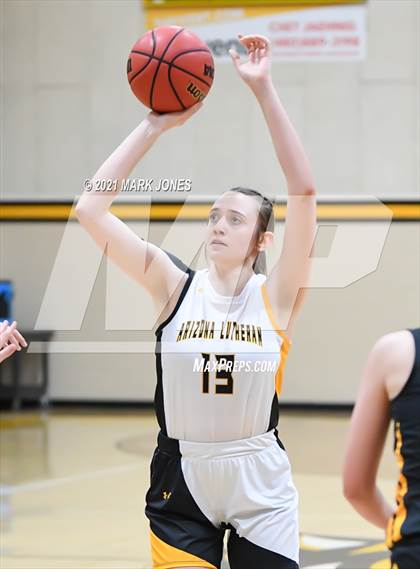 Thumbnail 3 in Arizona Lutheran Academy vs. Show Low (Coyotes Basketball Invitational - Final) photogallery.
