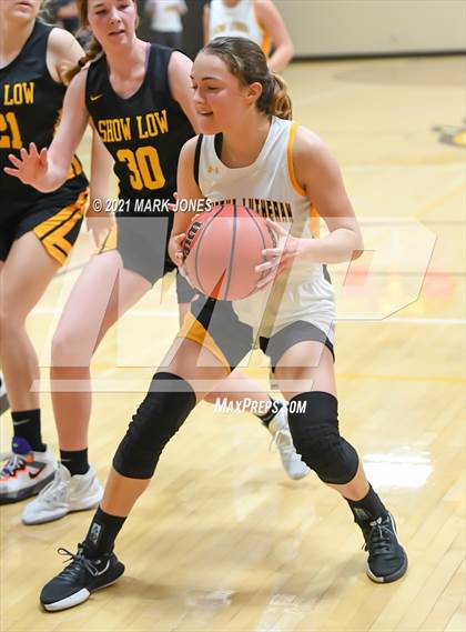 Thumbnail 3 in Arizona Lutheran Academy vs. Show Low (Coyotes Basketball Invitational - Final) photogallery.