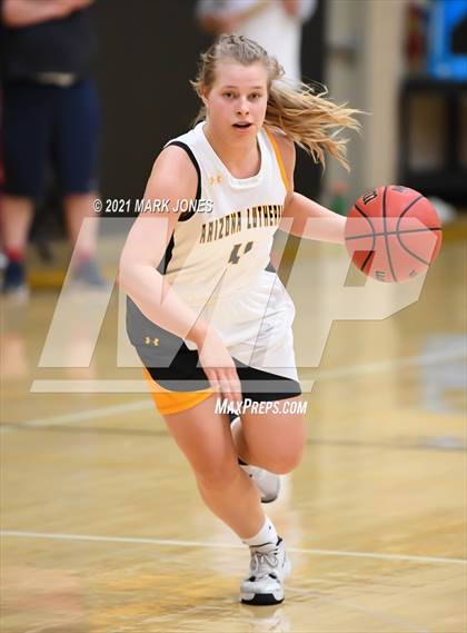Thumbnail 2 in Arizona Lutheran Academy vs. Show Low (Coyotes Basketball Invitational - Final) photogallery.