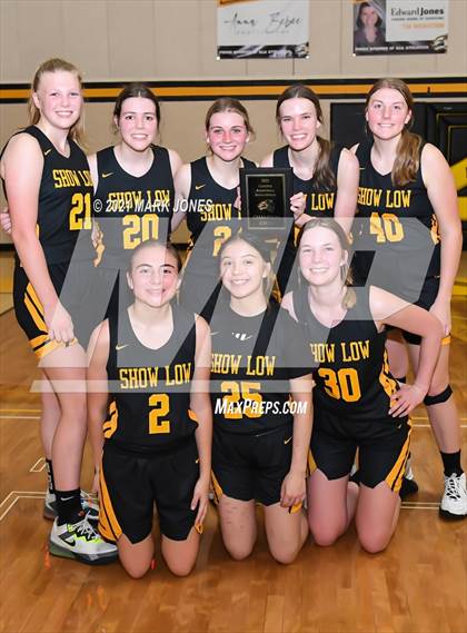 Thumbnail 2 in Arizona Lutheran Academy vs. Show Low (Coyotes Basketball Invitational - Final) photogallery.