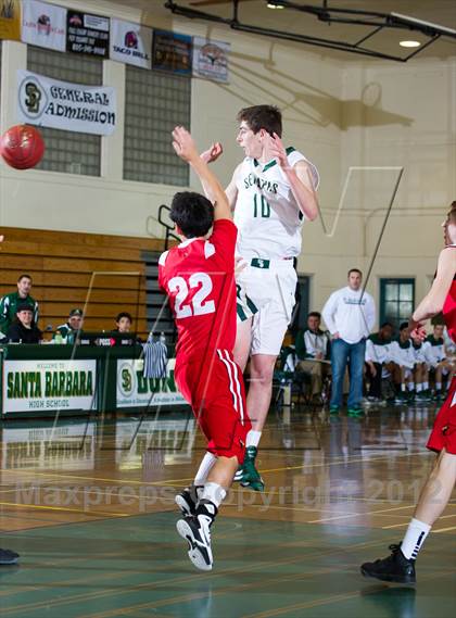 Thumbnail 2 in Bishop Diego [Garcia] vs  St. Bonaventure (Santa Barbara Holiday Classic) photogallery.