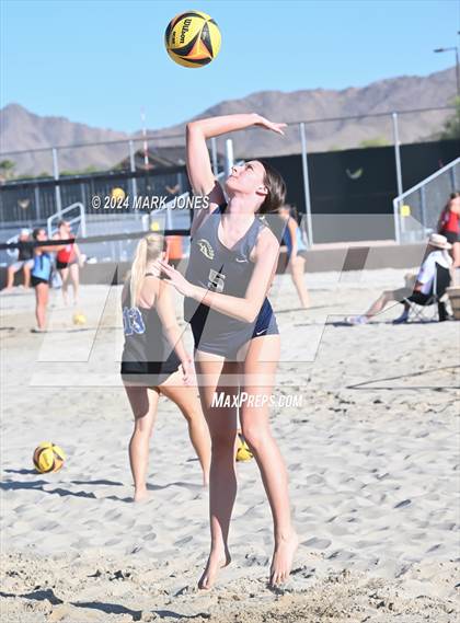 Thumbnail 2 in Fountain Hills vs. Rancho Solano Prep (AIA DII Pairs Round 1 Playoff) photogallery.