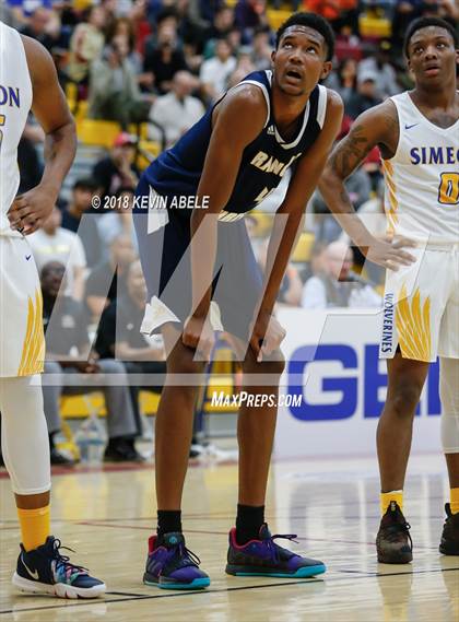 Thumbnail 1 in Simeon vs Rancho Christian (Hoophall West Tournament) photogallery.