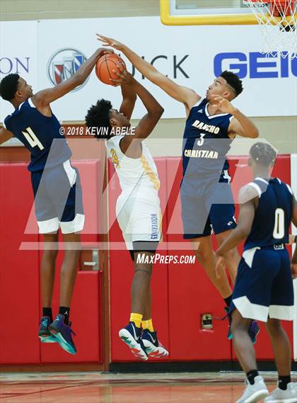 Thumbnail 2 in Simeon vs Rancho Christian (Hoophall West Tournament) photogallery.