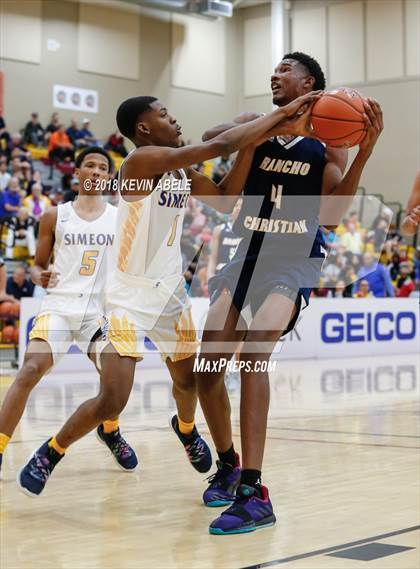 Thumbnail 2 in Simeon vs Rancho Christian (Hoophall West Tournament) photogallery.