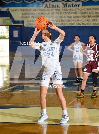 Thumbnail 1 in Bishop Conaty-Loretto vs. St. Lucy's (San Marino Tournament) photogallery.