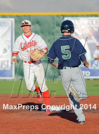 Thumbnail 1 in Liberty vs Damonte (NIAA Division 1 State Baseball Tournament Round 1 Playoff) photogallery.