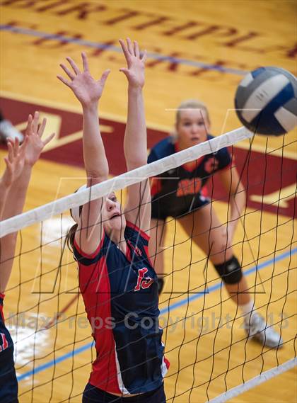 Thumbnail 1 in Central Catholic vs Greely (2013 Volleyhall Classic) photogallery.