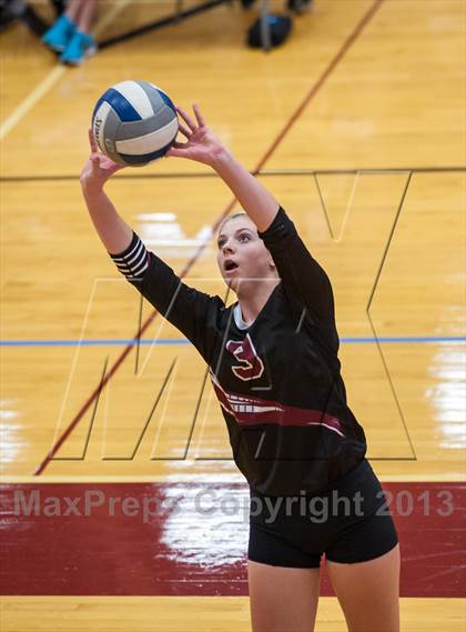 Thumbnail 3 in Central Catholic vs Greely (2013 Volleyhall Classic) photogallery.
