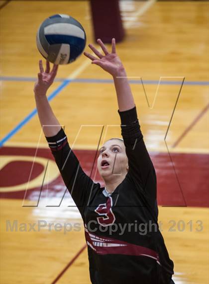 Thumbnail 3 in Central Catholic vs Greely (2013 Volleyhall Classic) photogallery.