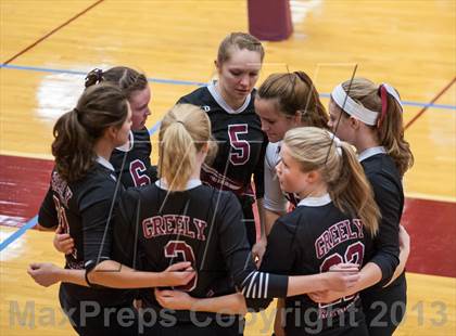 Thumbnail 1 in Central Catholic vs Greely (2013 Volleyhall Classic) photogallery.