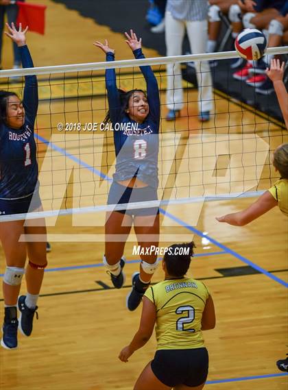 Thumbnail 2 in Brennan vs Roosevelt [Theodore] (NEISD Volleyball Tournament) photogallery.