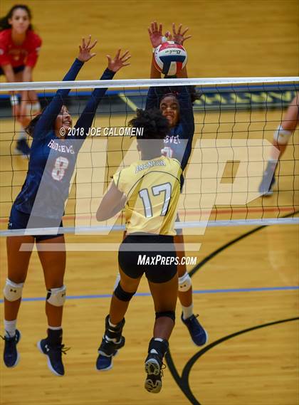 Thumbnail 2 in Brennan vs Roosevelt [Theodore] (NEISD Volleyball Tournament) photogallery.