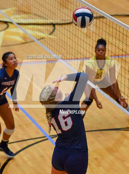 Thumbnail 2 in Brennan vs Roosevelt [Theodore] (NEISD Volleyball Tournament) photogallery.