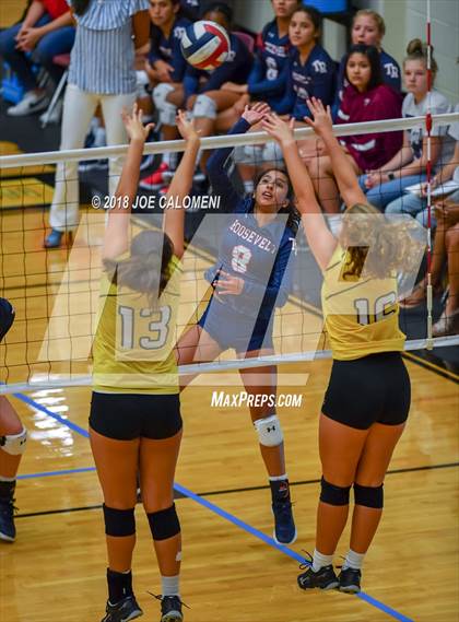 Thumbnail 1 in Brennan vs Roosevelt [Theodore] (NEISD Volleyball Tournament) photogallery.