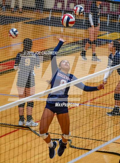 Thumbnail 2 in Brennan vs Roosevelt [Theodore] (NEISD Volleyball Tournament) photogallery.