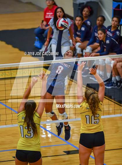Thumbnail 1 in Brennan vs Roosevelt [Theodore] (NEISD Volleyball Tournament) photogallery.
