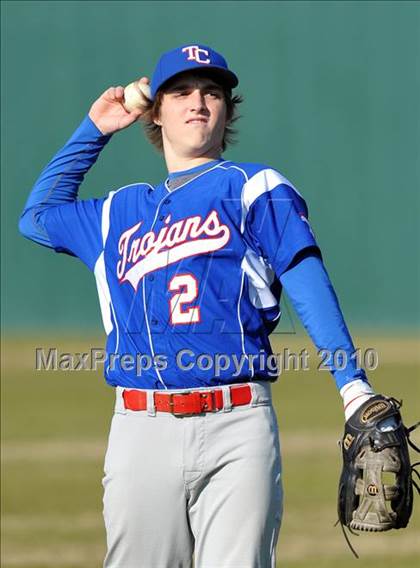 Thumbnail 1 in Naaman Forest vs. Trinity Christian (Carrollton Diamond Classic) photogallery.