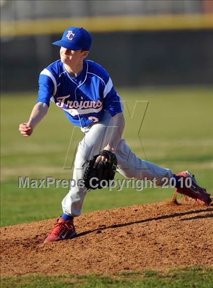 Thumbnail 1 in Naaman Forest vs. Trinity Christian (Carrollton Diamond Classic) photogallery.