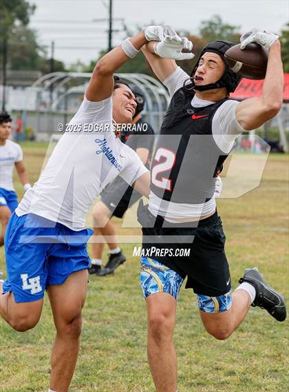 Thumbnail 1 in La Habra vs Cen10 (Millikan High Football Tournament) photogallery.