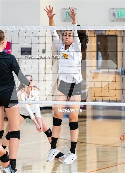 Thumbnail 3 in Aragon vs. Mountain View (CIF-CCS Div II Girls Volleyball Championship) photogallery.