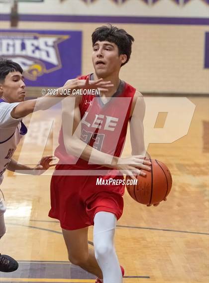 Thumbnail 3 in Lee vs Brackenridge (SAISD Boys Basketball Tournament) photogallery.