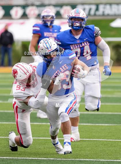 Thumbnail 1 in Westlake vs Katy UIL 6A D2 Semi-Final Playoff photogallery.