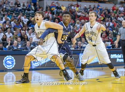 Thumbnail 2 in Marquette Catholic vs. Barr-Reeve (IHSAA 1A Final) photogallery.